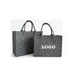 Large Gray Felt Tote Bag with Handles | https://www.bestnamebadges.com