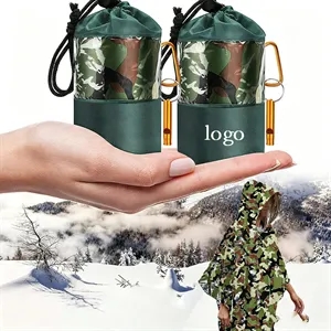 Outdoor Emergency Camouflage PE Insulated First Aid Raincoat
