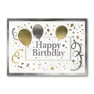Metallic Balloon Birthday Card
