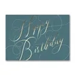 Happy Birthday Script Card | https://www.bestnamebadges.com