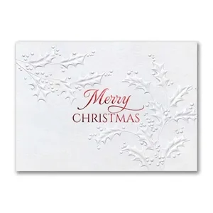 Subtle Holly Merry Christmas Card