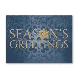 Season's Greetings Gold Snowflake Holiday Card