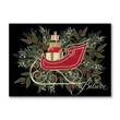 Greenery Sleigh Holiday Card | https://www.bestnamebadges.com