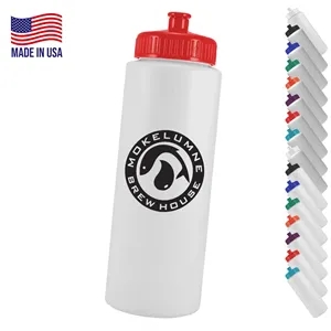 Bike Bottle USA made 32 oz plastic water-bottle with straw