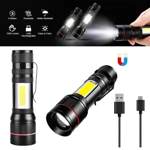 Zoomable Hand Light COB Lamp with Magnet and Clip