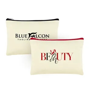 Custom Cotton Canvas Zipper Pouch 9" x 6"