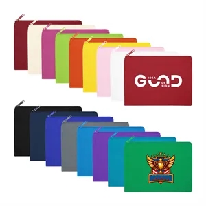 Solid Color Cotton Canvas Multi Purpose Zipper Pouch 9" X 6"