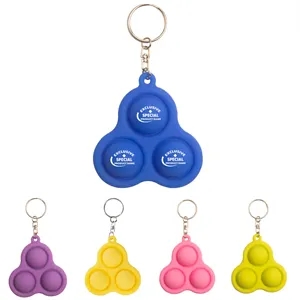 Stress Relief Bubbles Fidget Pop Toys Silicone Keychain