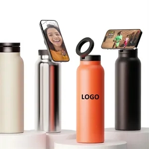 Insulated Bottle with Magnetic Phone Stand