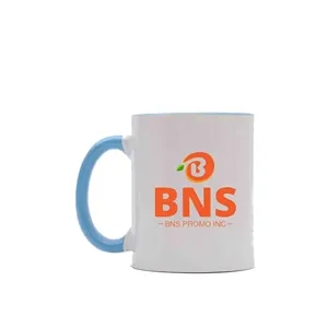 11oz Sublimation Ceramic Mug with Color Rim and Handle