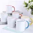 11oz Sublimation Ceramic Mug with Color Rim and Handle | https://www.bestnamebadges.com
