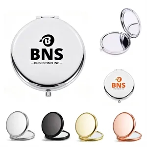 Compact Mirror for Purse, Double-Sided Metal Pocket