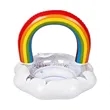 Rainbow Inflatable Baby Pool Float w/ Safety Seat | https://www.bestnamebadges.com