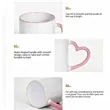 Colorful Heart Handle Heat Transfer Ceramic Mug | https://www.bestnamebadges.com