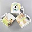 DIY Heat Transfer White Ceramic Soccer Mug | https://www.bestnamebadges.com