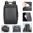 Classic Black Genuine Leather Backpack | https://www.bestnamebadges.com