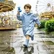 Reusable Kids Rain Jacket W/ Hood & Reflective Strip | https://www.bestnamebadges.com
