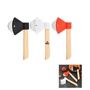 Wood Handle Pizza Cutter Wheel with Stainless Steel Blade