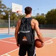 Reflective Drawstring Sports Backpack With Shoe Compartment | https://www.bestnamebadges.com
