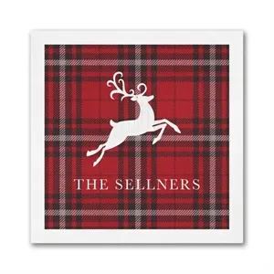 Family Plaid Beverage Napkin