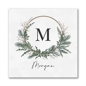 Monogram Wreath Luncheon Napkin