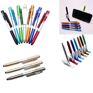 Foldable Ballpoint Pen with Led Light Phone Stand