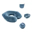 Portable U Shaped Inflatable Neck Pillow W/ Pocket | https://www.bestnamebadges.com