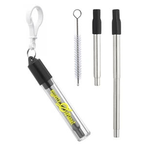 Collapsible Straws with Case and Brush