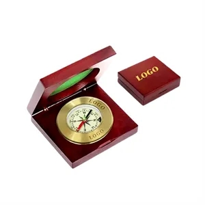 Brass compass in gift box