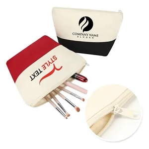 TWO TONE CANVAS MAKEUP BAG