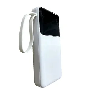 10000mAh LED Display Power Bank - 4 Built-in Cables