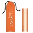 5-Pack On The Go Straws With Pouch | https://www.bestnamebadges.com