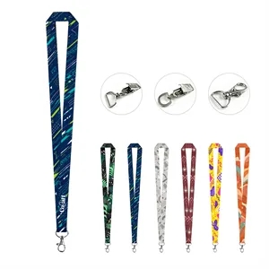 1" Sublimation Polyester ID Badge Lanyard W/ Gator Clip