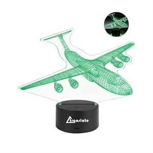 Remote Control 3D Illusion Airplane Night Light Lamp