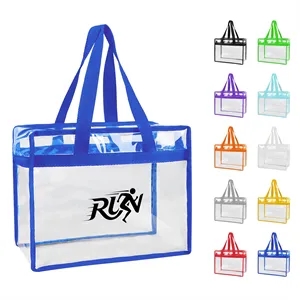 Large Clear Stadium Bag W/Zipper Closure 18"x13"x4.3"