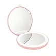 1x/2x Magnifying Folding Compact Mirror W/ Light | https://www.bestnamebadges.com