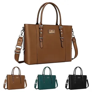 PU Leather Women's Laptop Bag W/ Shoulder Strap