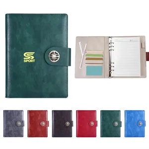 A5 6 Ring Binder PU Leather Cover Business Notebook