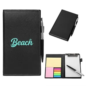 PU Cover Office Notebook W/ Sticky Notes & Pen