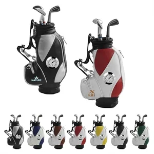 Golf Bag Shape Desktop Pen Holder W/ Clock