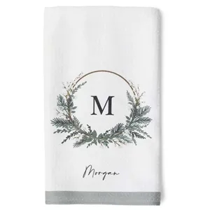 Holiday Monogram Kitchen Towel