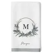 Holiday Monogram Kitchen Towel | https://www.bestnamebadges.com