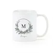 Holiday Monogram Coffee Mug | https://www.bestnamebadges.com