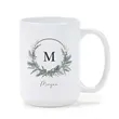 Holiday Monogram Coffee Mug | https://www.bestnamebadges.com