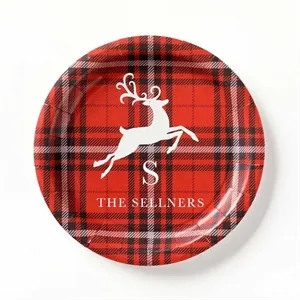 Family Plaid Paper Plate