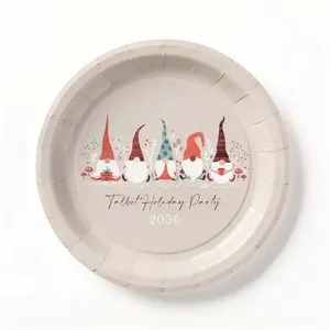 Gnome For Christmas Paper Plate
