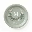 Holiday Monogram Paper Plate | https://www.bestnamebadges.com