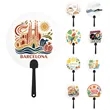 Summer Plastic Round Handheld Fan | https://www.bestnamebadges.com