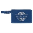 Blue/Silver Leatherette Luggage Tag | https://www.bestnamebadges.com