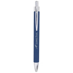 Blue/Silver Laserable Leatherette Pen